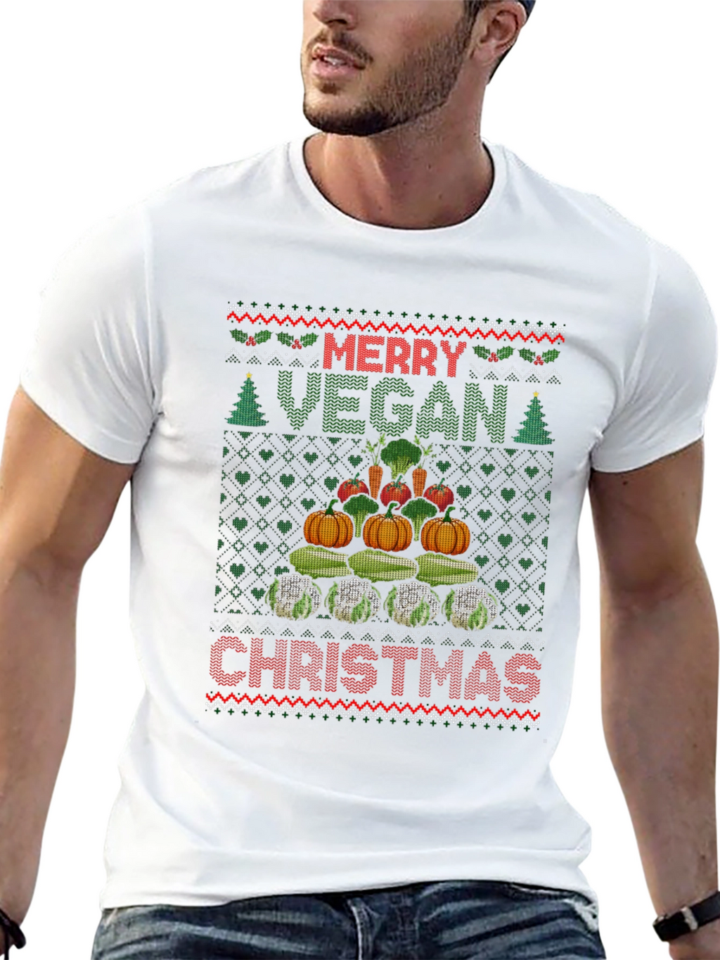 Merry Vegan Christmas T-Shirt Ugly Sweater