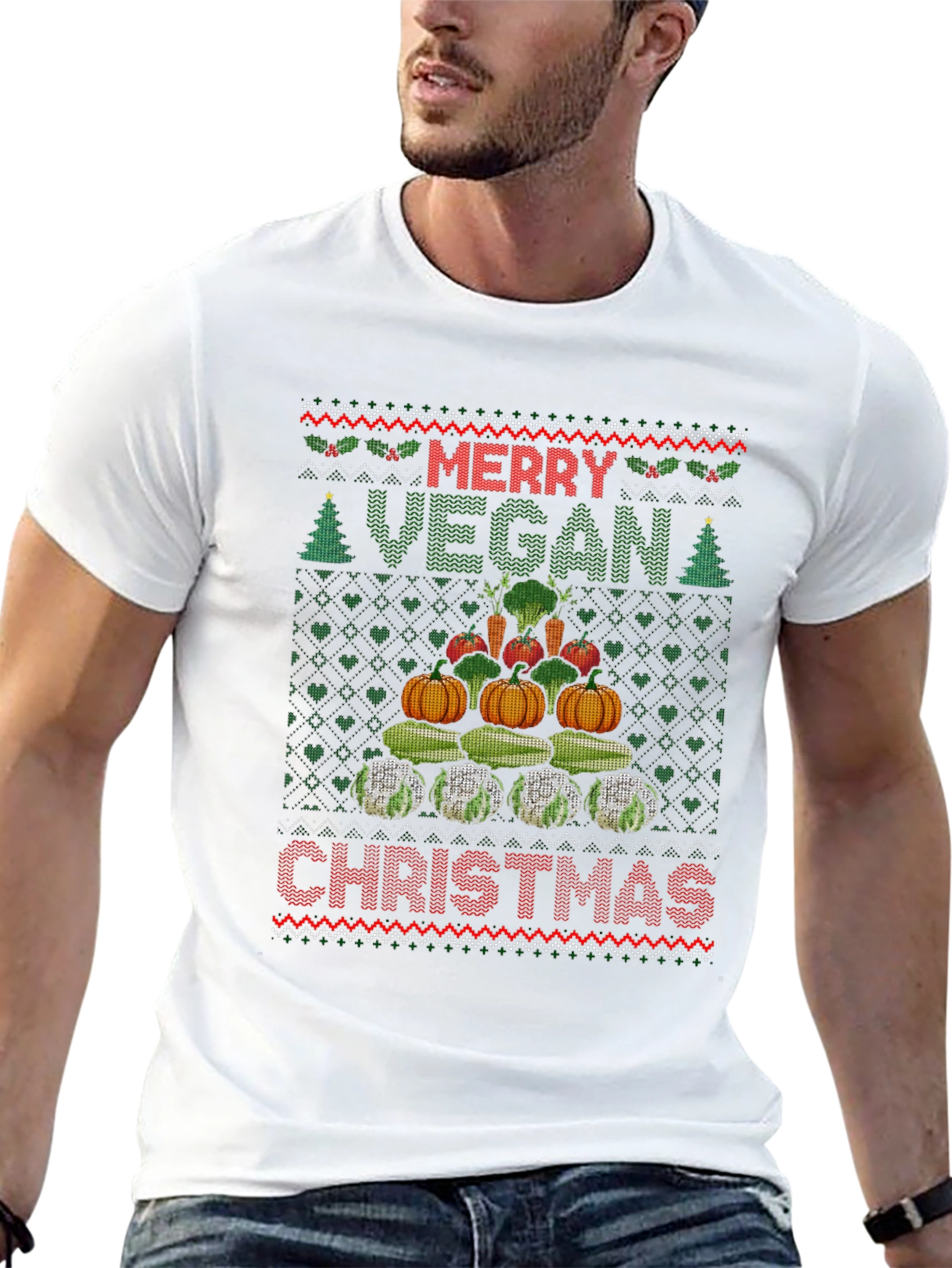 Merry Vegan Christmas T-Shirt Ugly Sweater