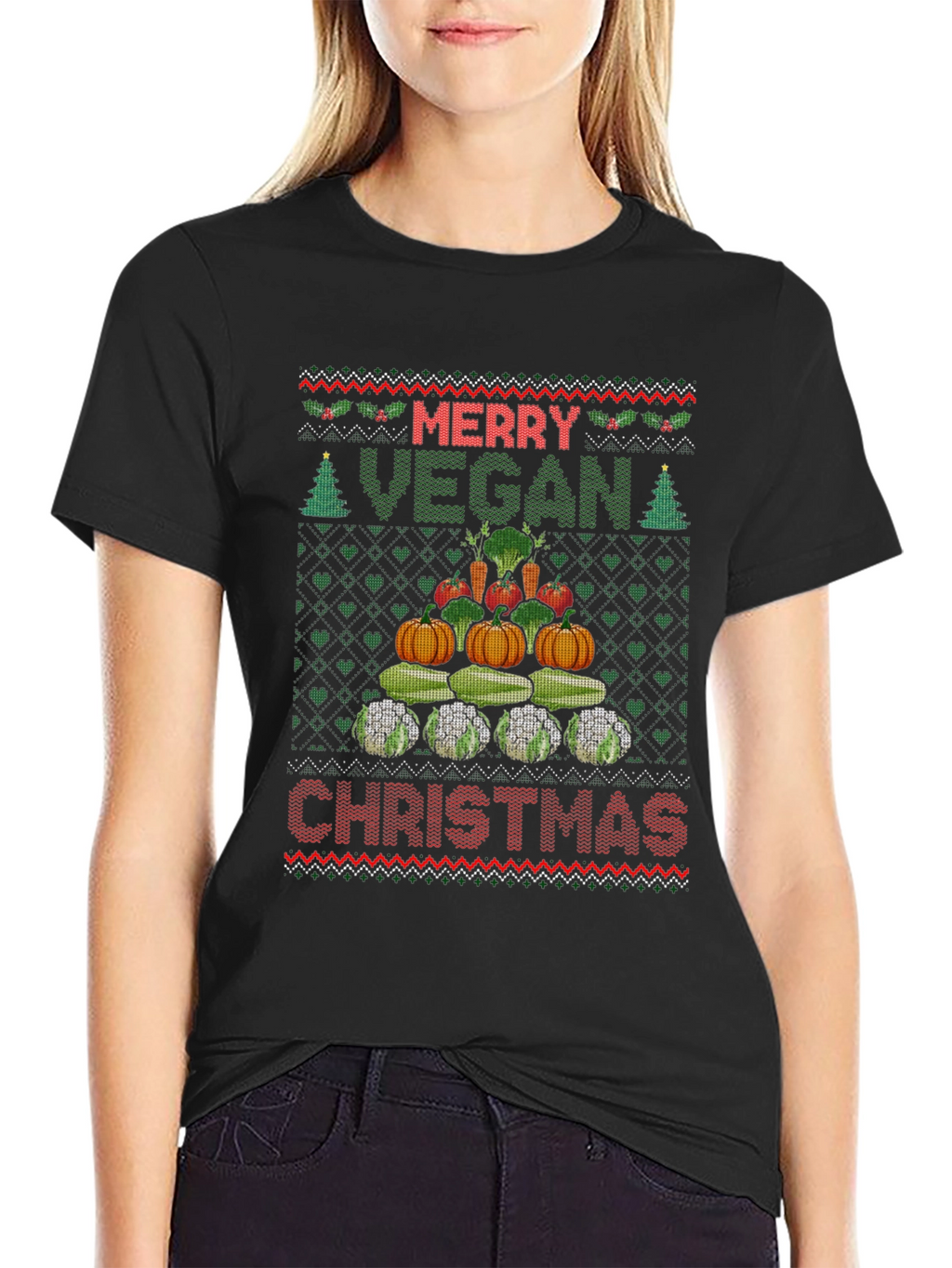 Merry Vegan Christmas T-Shirt Ugly Sweater