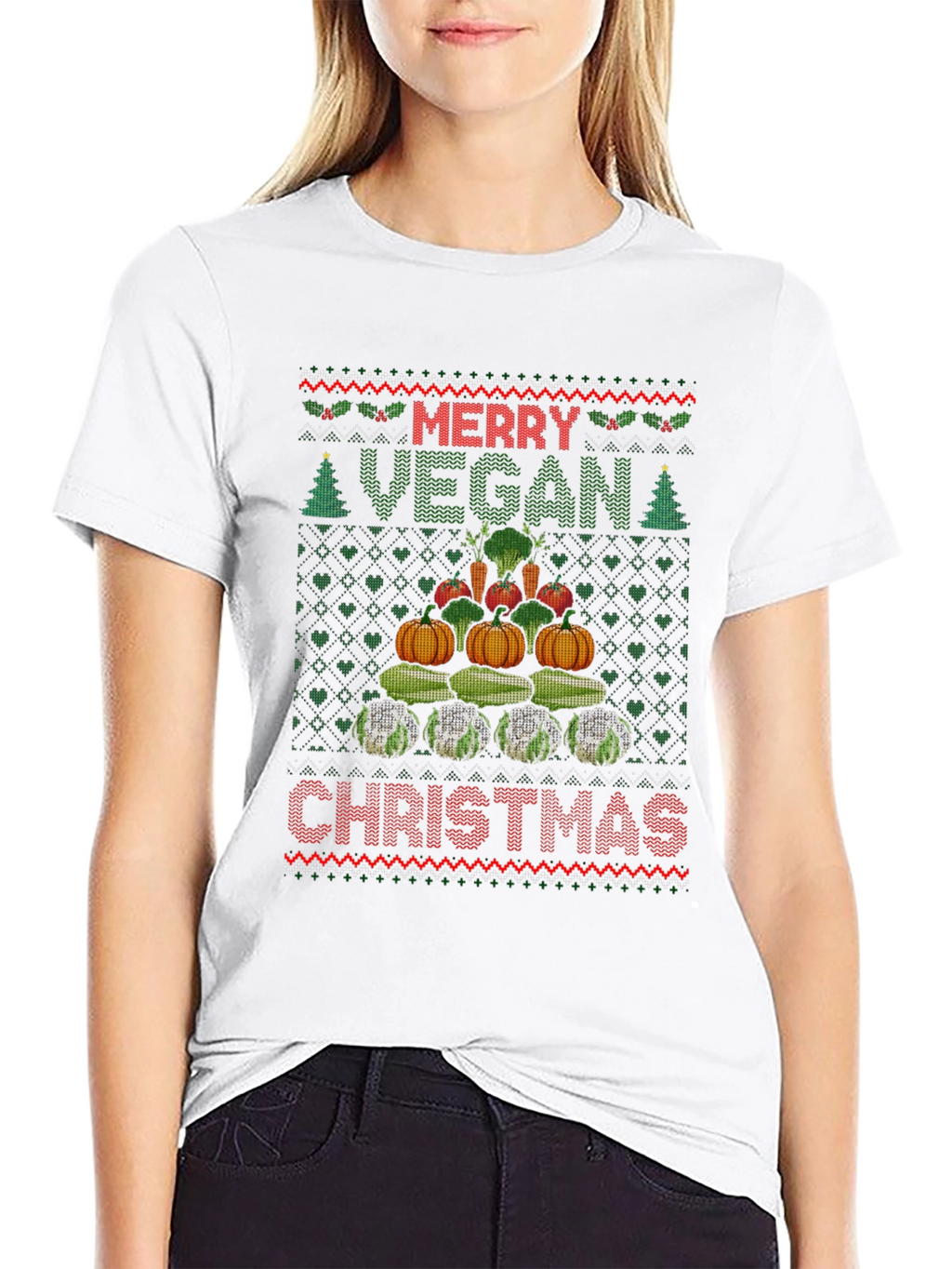 Merry Vegan Christmas T-Shirt Ugly Sweater