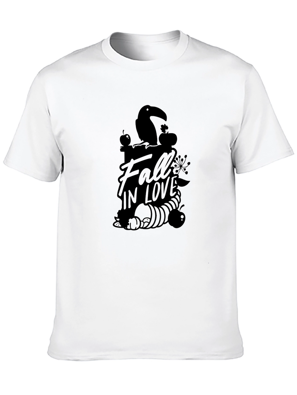 Fall In Love Graphic Tee - Black