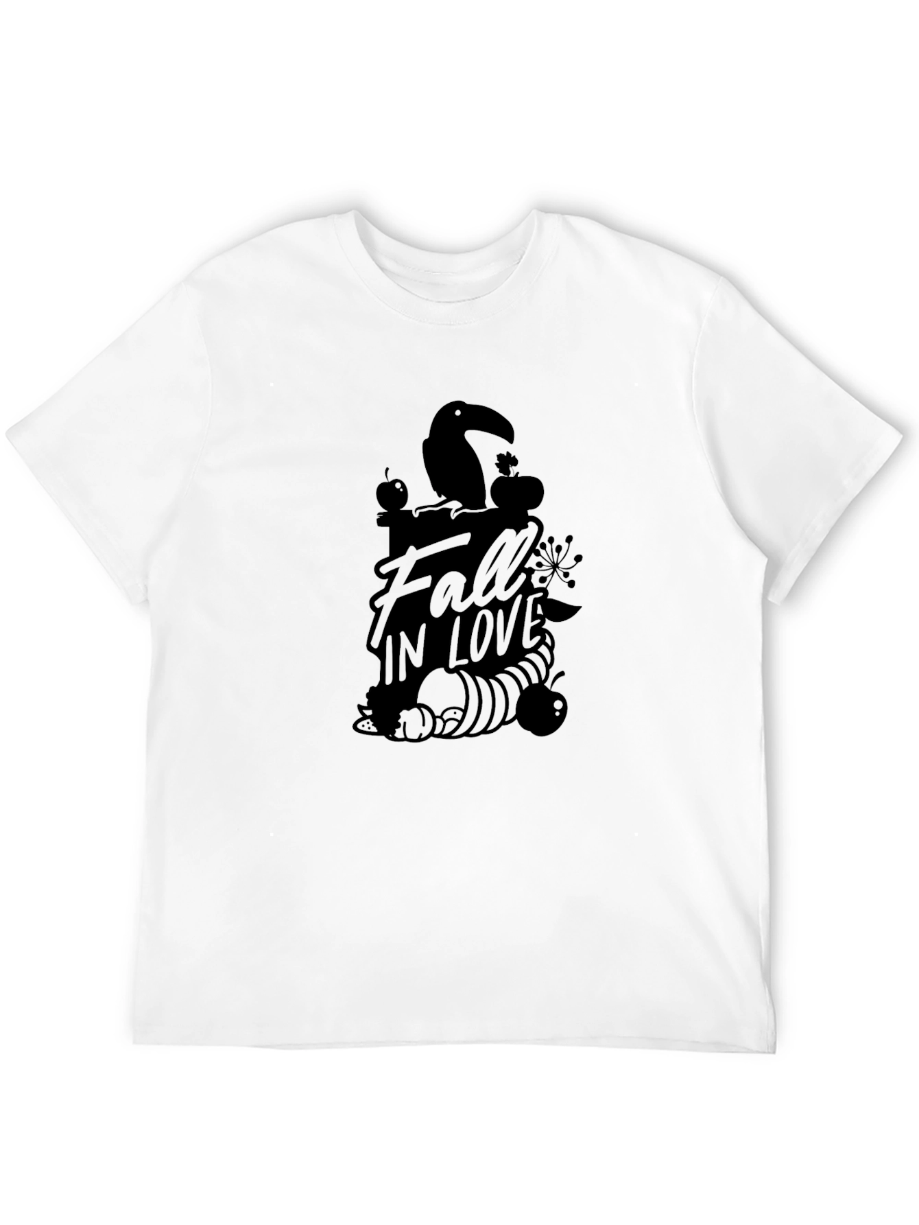 Fall In Love Graphic Tee - Black