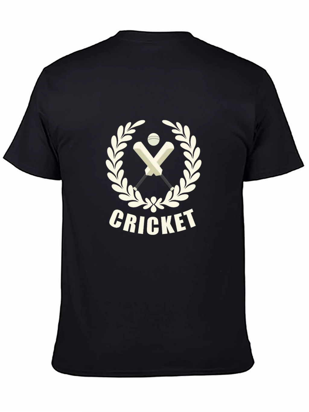 Cricket Graphic Tee - Black Cotton T-Shirt