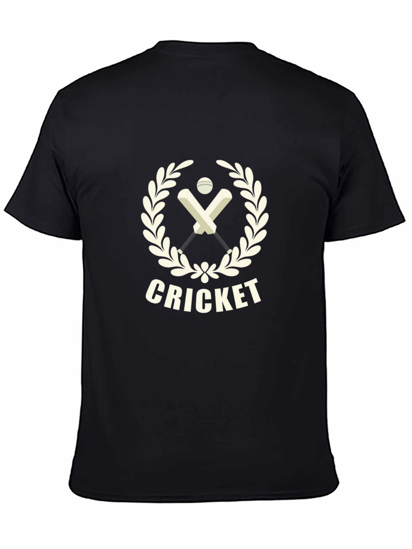 Cricket Graphic Tee - Black Cotton T-Shirt
