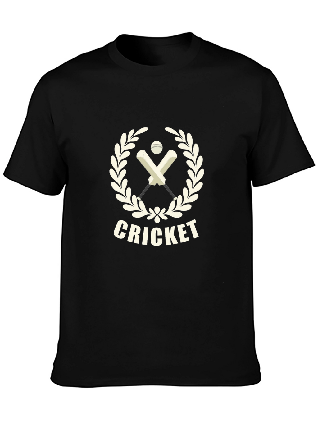 Cricket Graphic Tee - Black Cotton T-Shirt