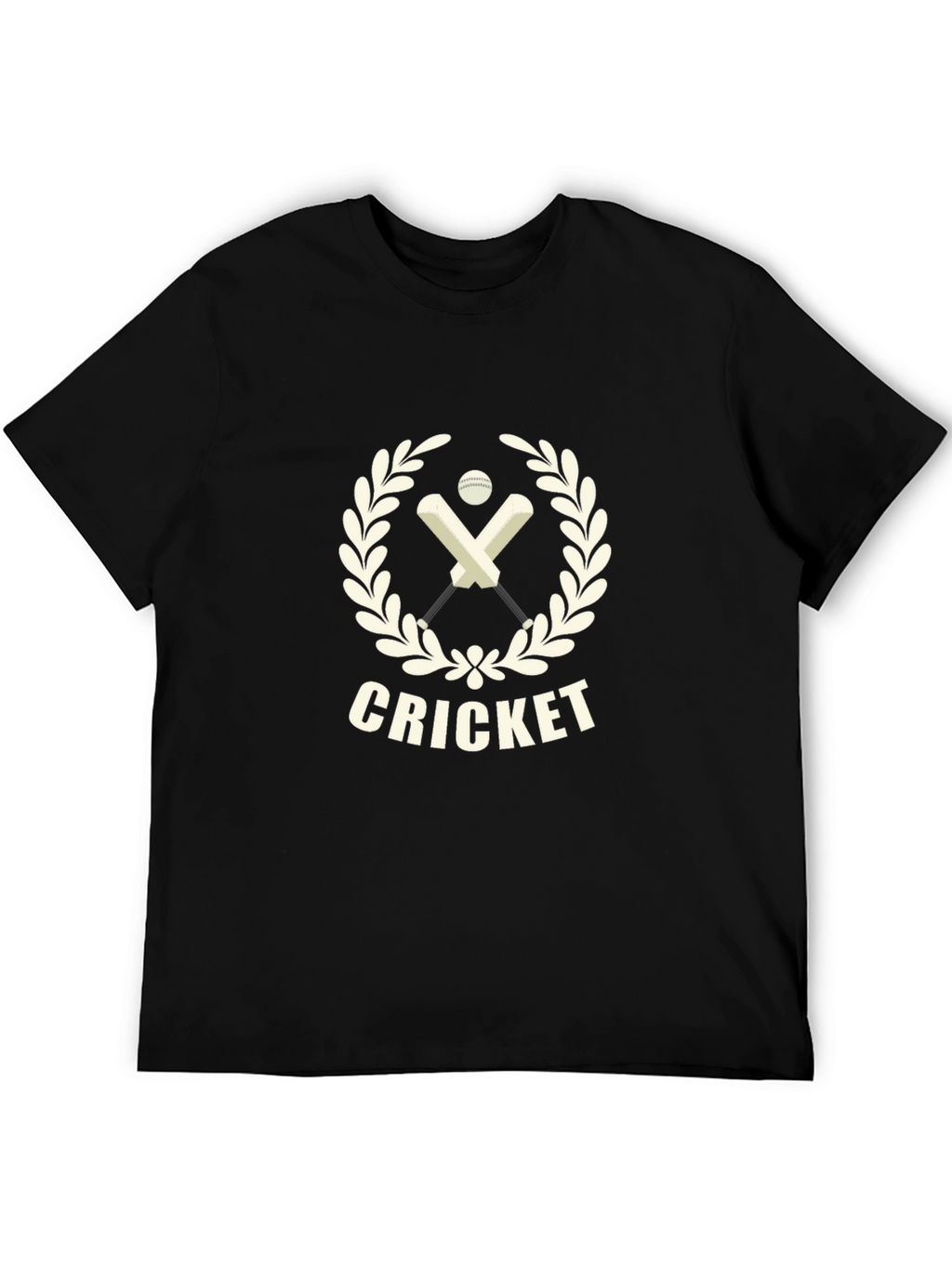 Cricket Graphic Tee - Black Cotton T-Shirt