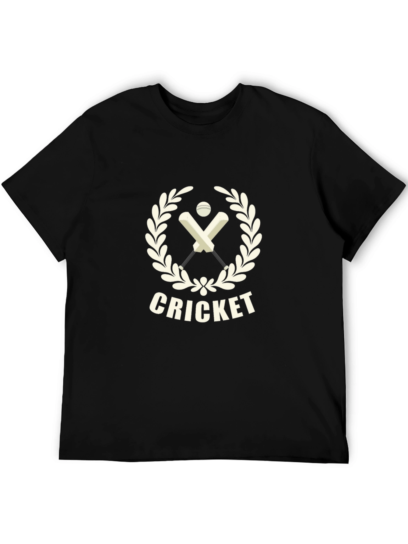 Cricket Graphic Tee - Black Cotton T-Shirt