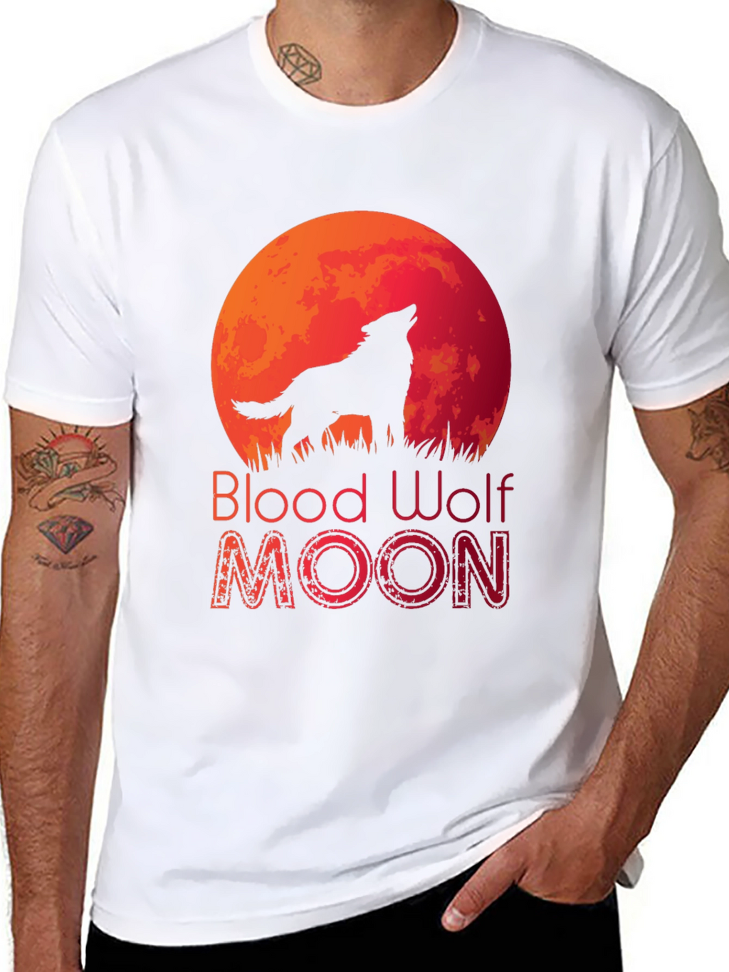 Blood Wolf Moon Black T-Shirt