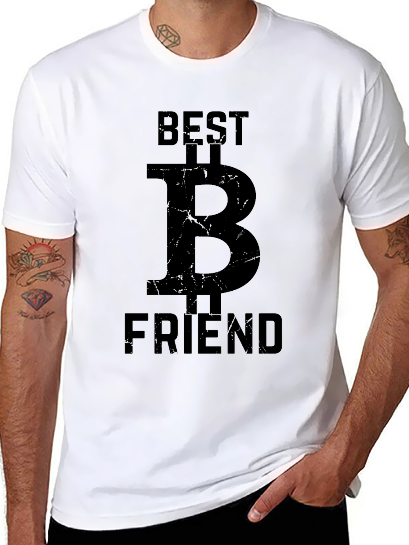 Best B Friend Graphic Tee - Cryptocurrency Bitcoin T-Shirt