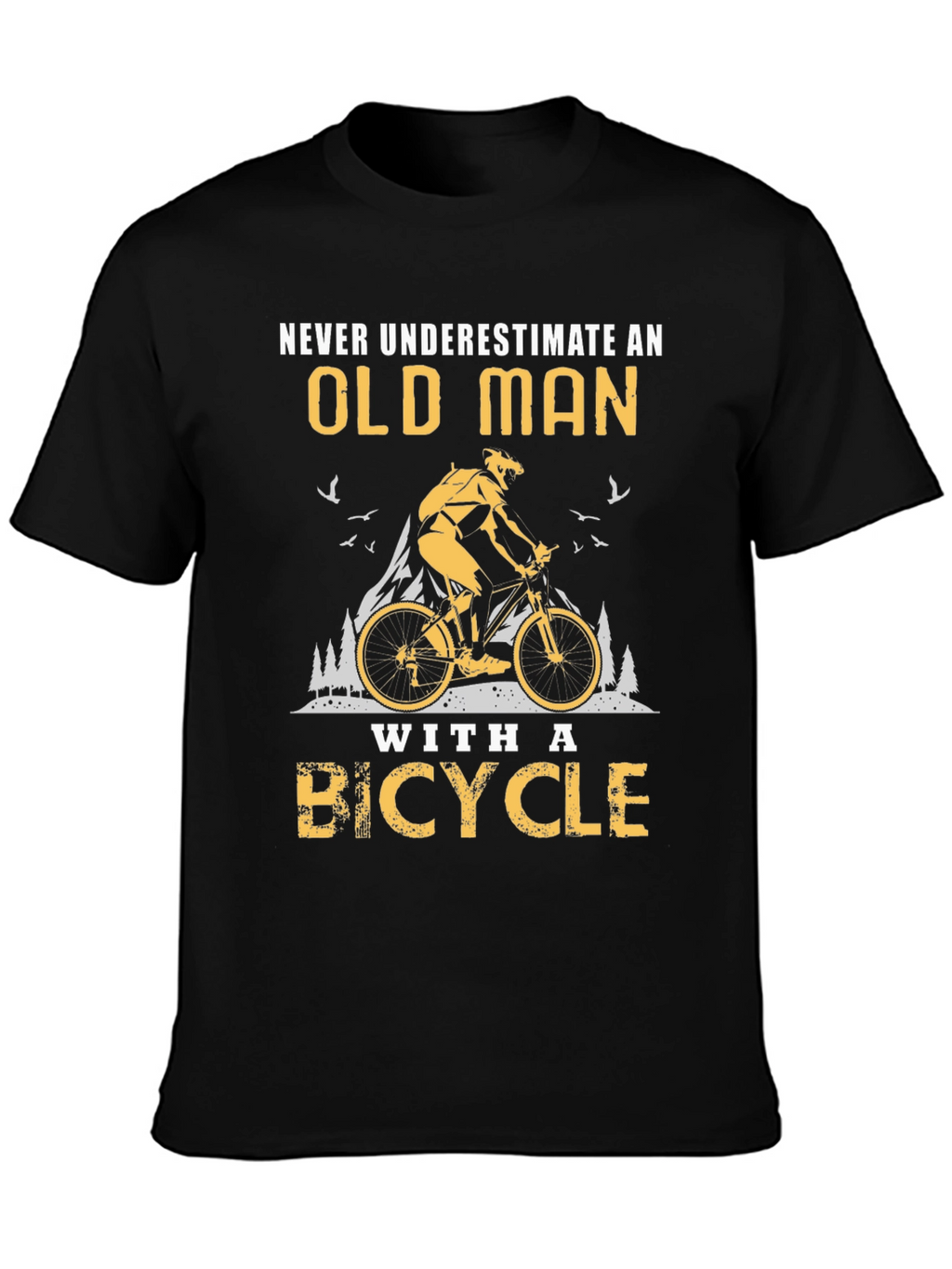 Old Man Bicycle Graphic T-Shirt