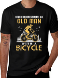 Old Man Bicycle Graphic T-Shirt
