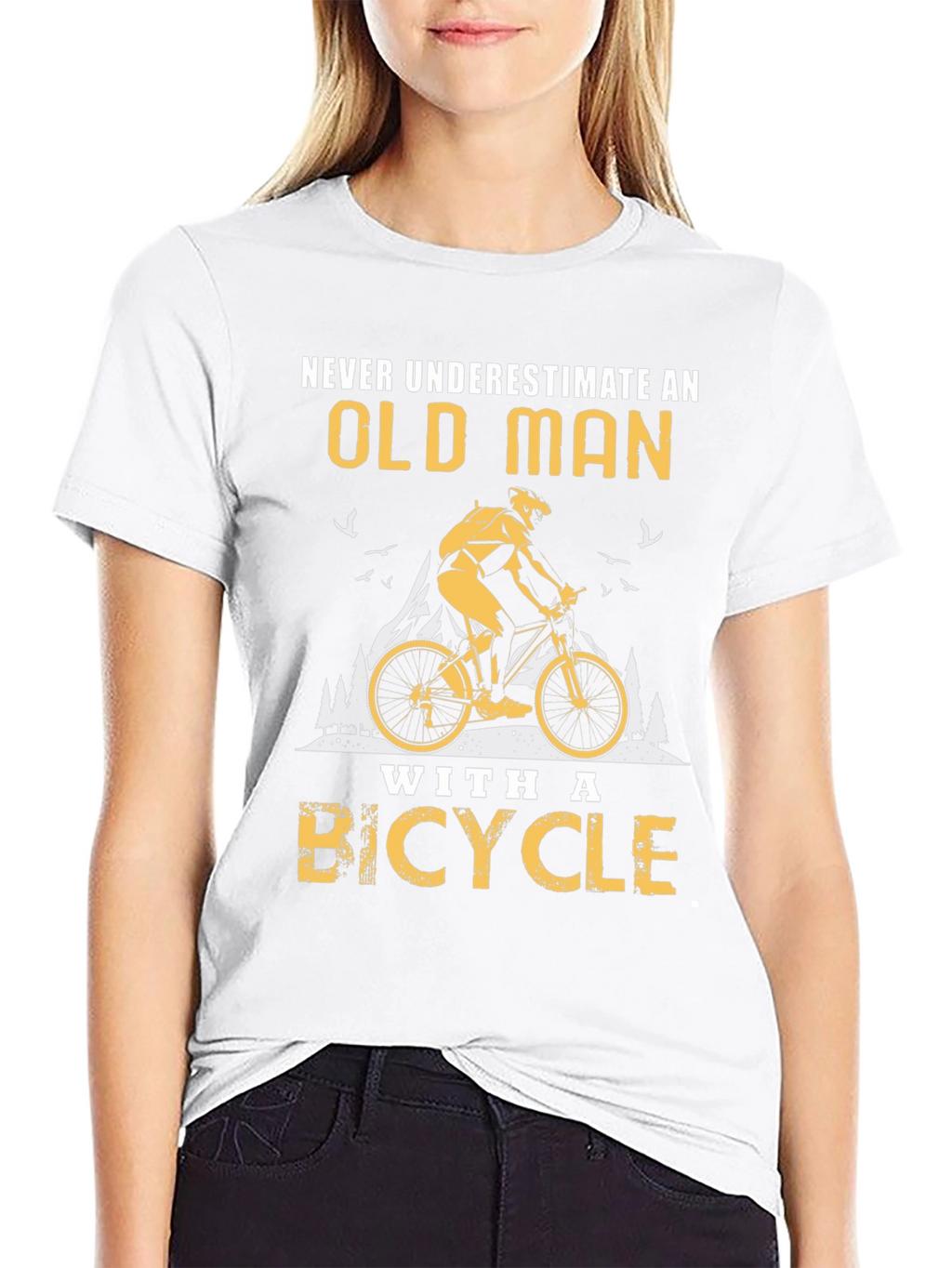 Old Man Bicycle Graphic T-Shirt
