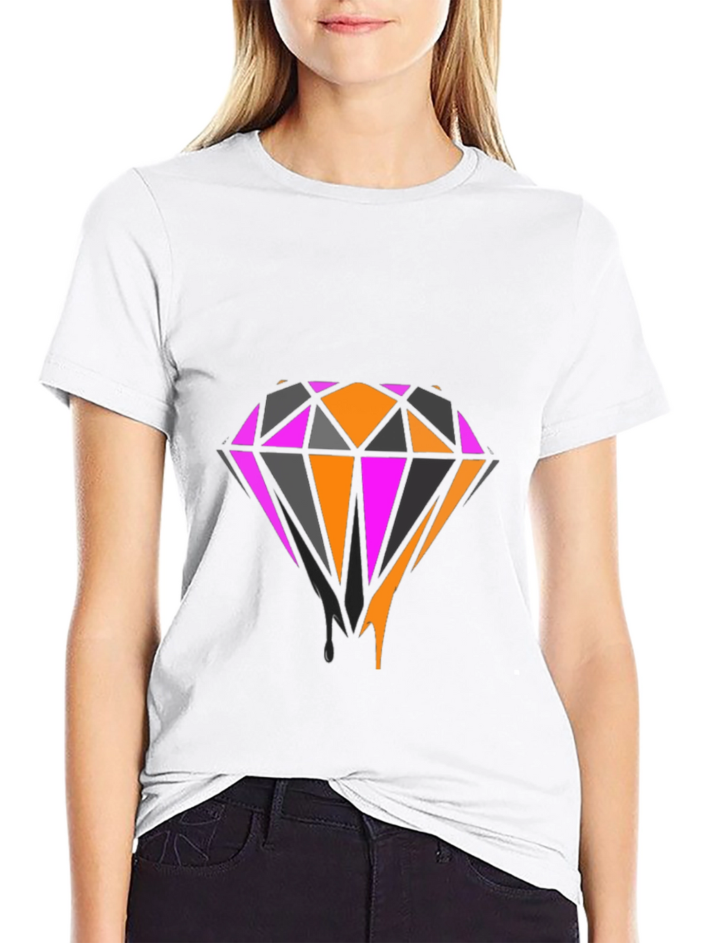 Bold Diamond Graphic Tee - Black
