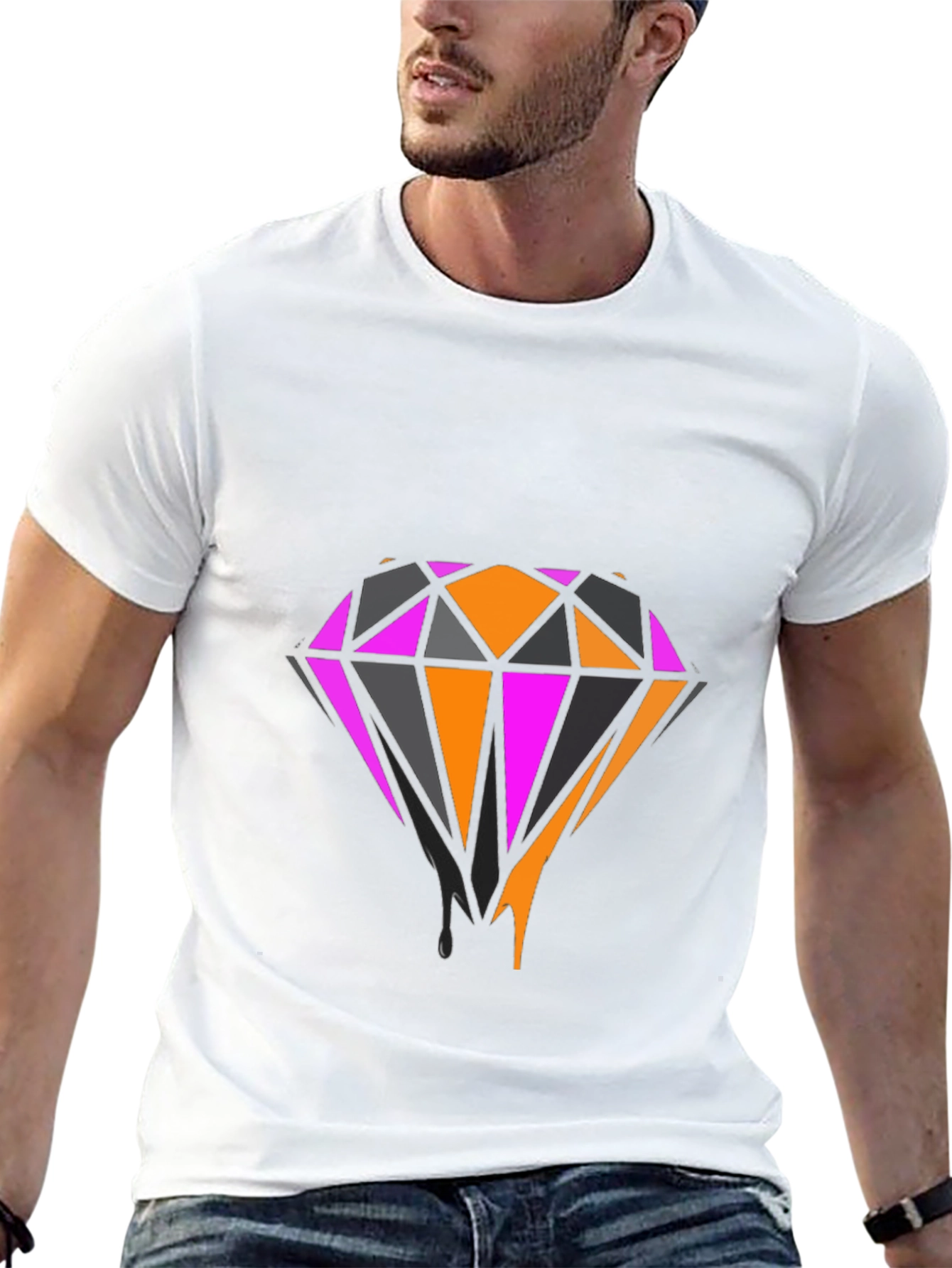 Bold Diamond Graphic Tee - Black