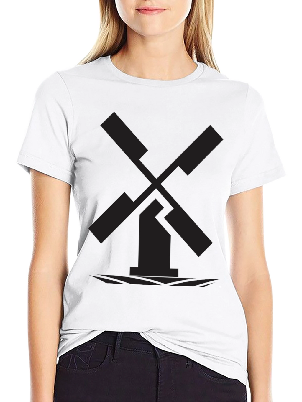 Minimalist Black Windmill Graphic Tee