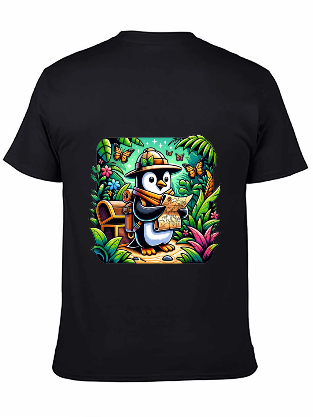 Adventurer Penguin T-Shirt - Treasure Hunt Design