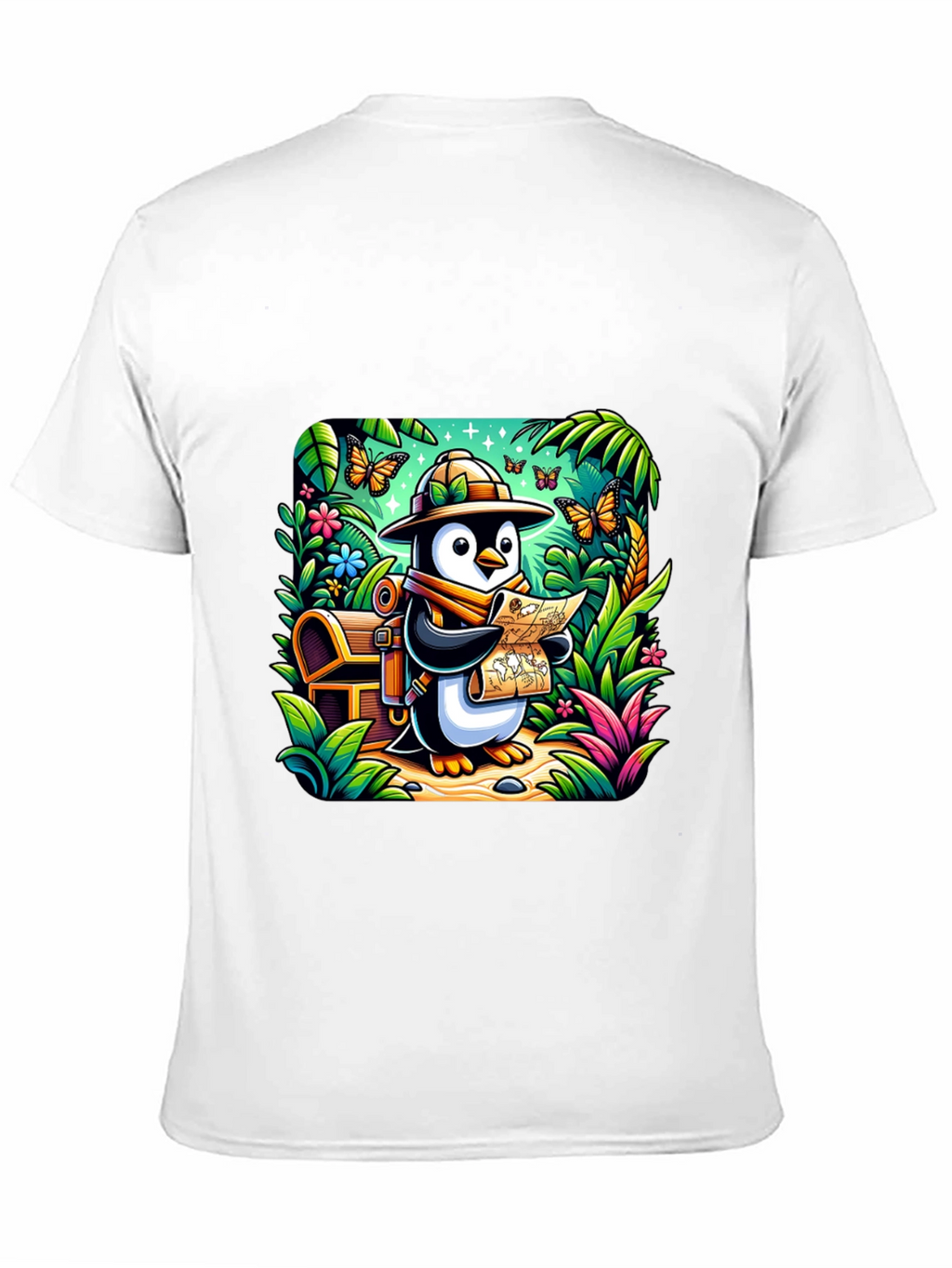 Adventurer Penguin T-Shirt - Treasure Hunt Design