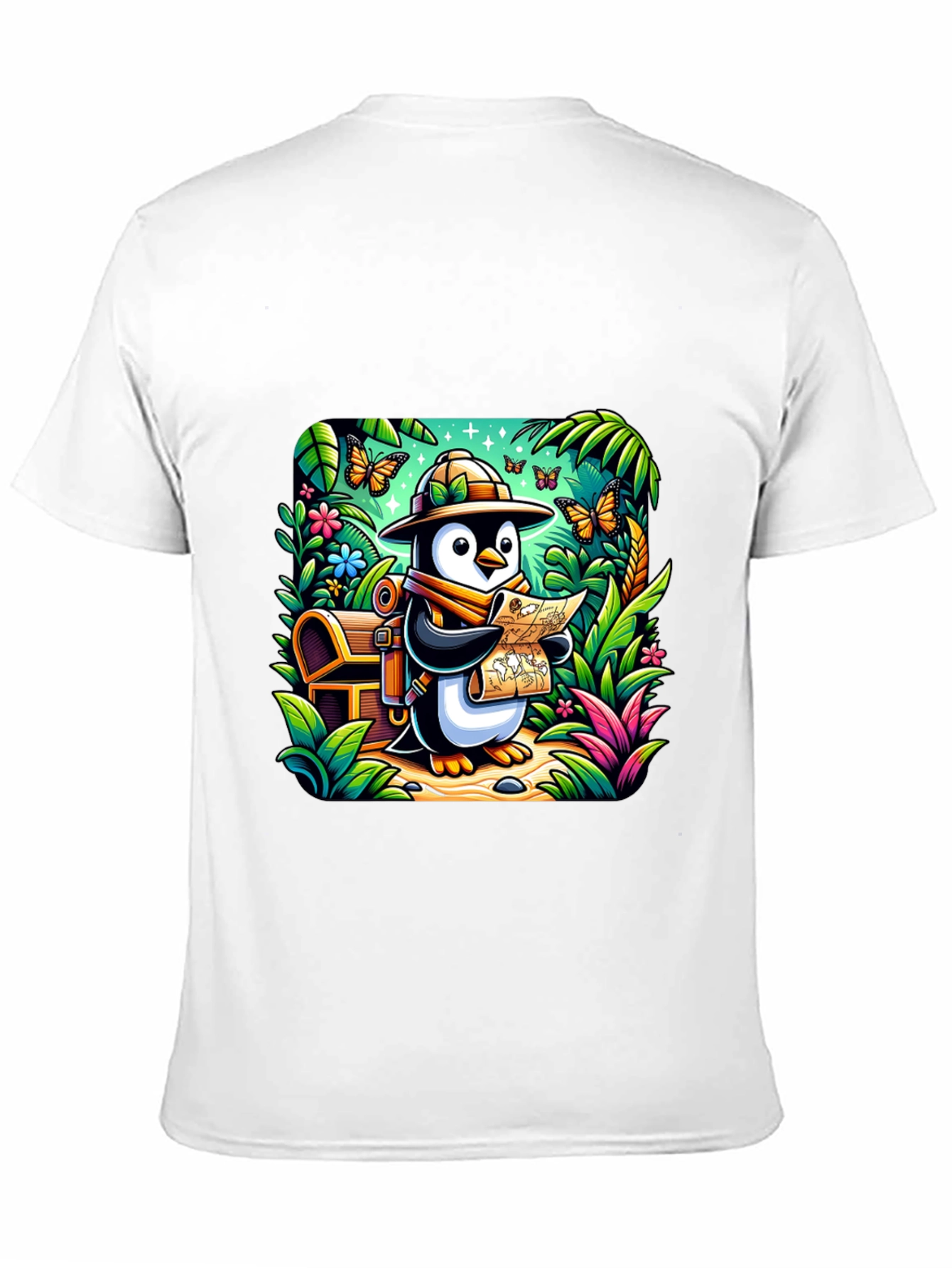 Adventurer Penguin T-Shirt - Treasure Hunt Design