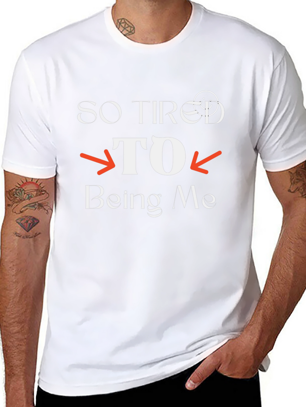 So Tired to Being Me Black Graphic T-Shirt