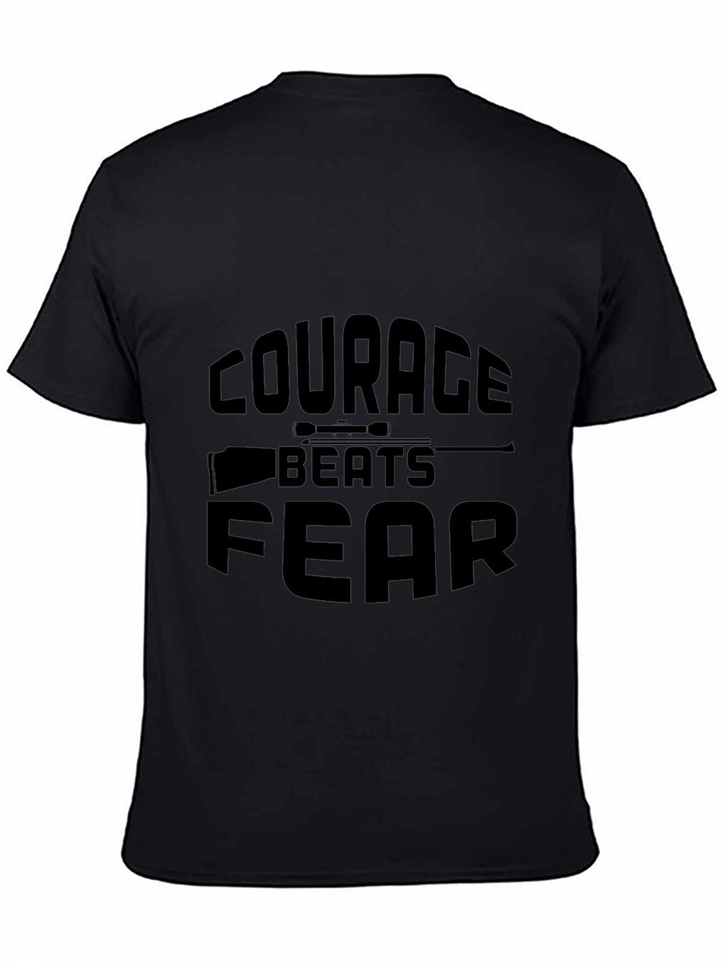 Courage Beats Fear Graphic T-Shirt - Black