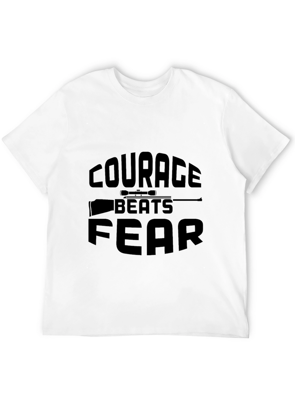 Courage Beats Fear Graphic T-Shirt - Black