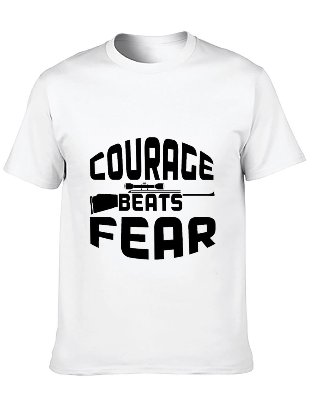 Courage Beats Fear Graphic T-Shirt - Black