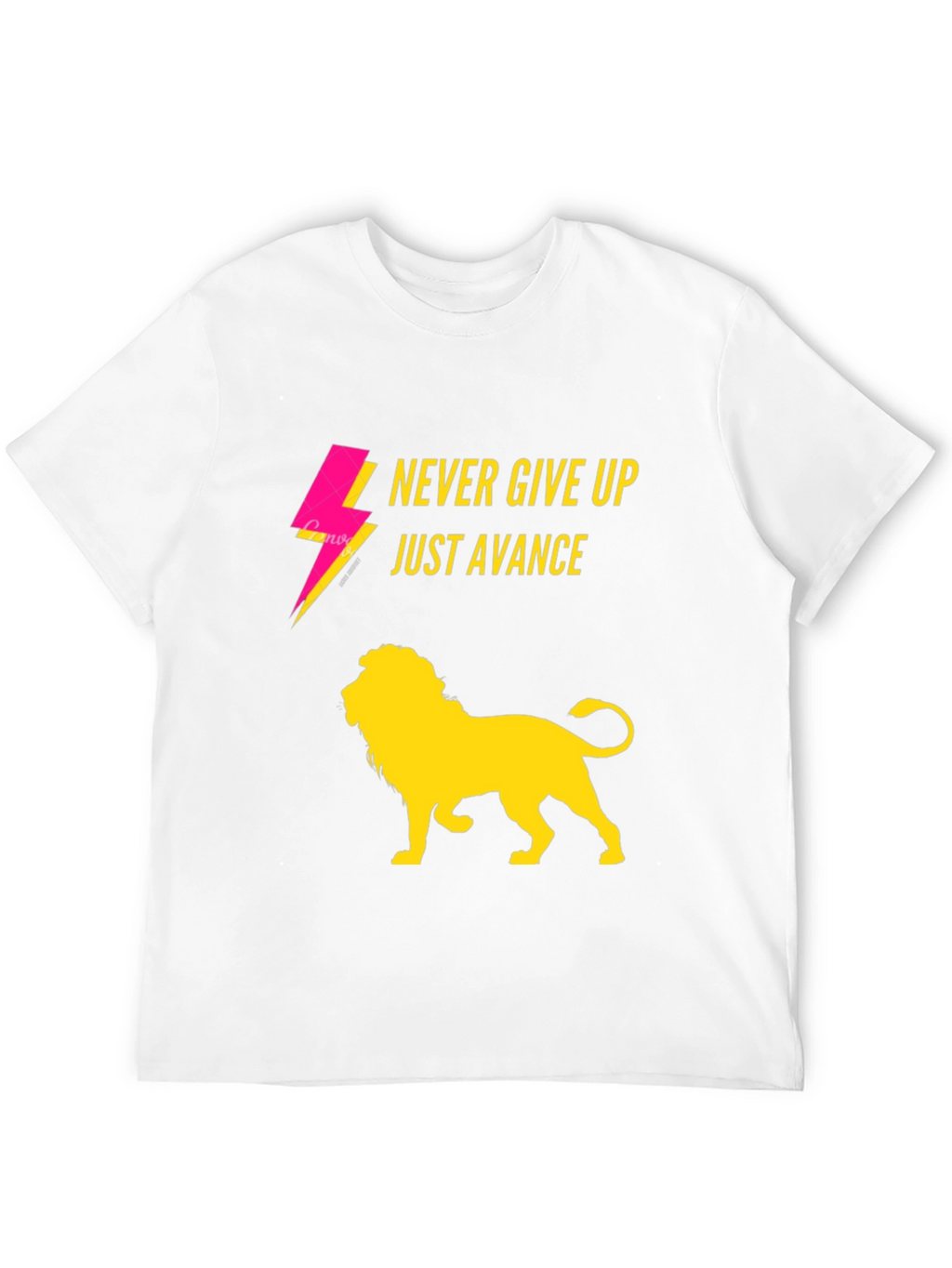 Never Give Up Lion Graphic T-Shirt