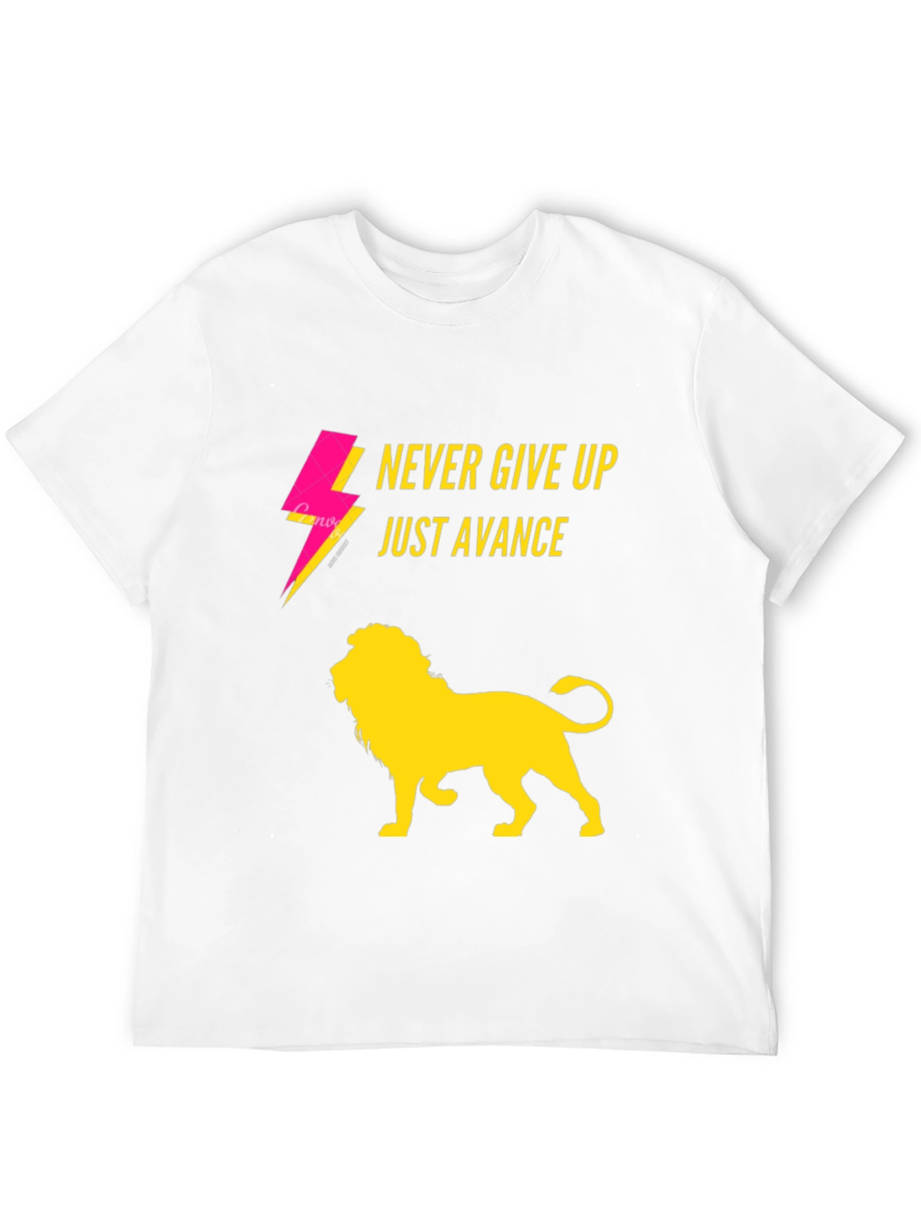 Never Give Up Lion Graphic T-Shirt
