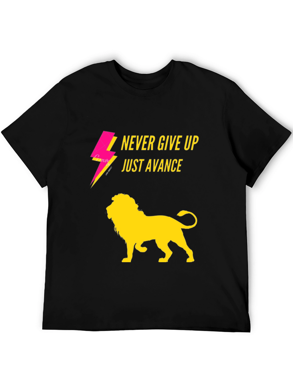 Never Give Up Lion Graphic T-Shirt