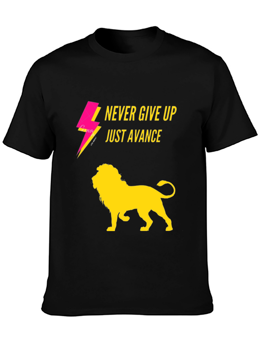 Never Give Up Lion Graphic T-Shirt