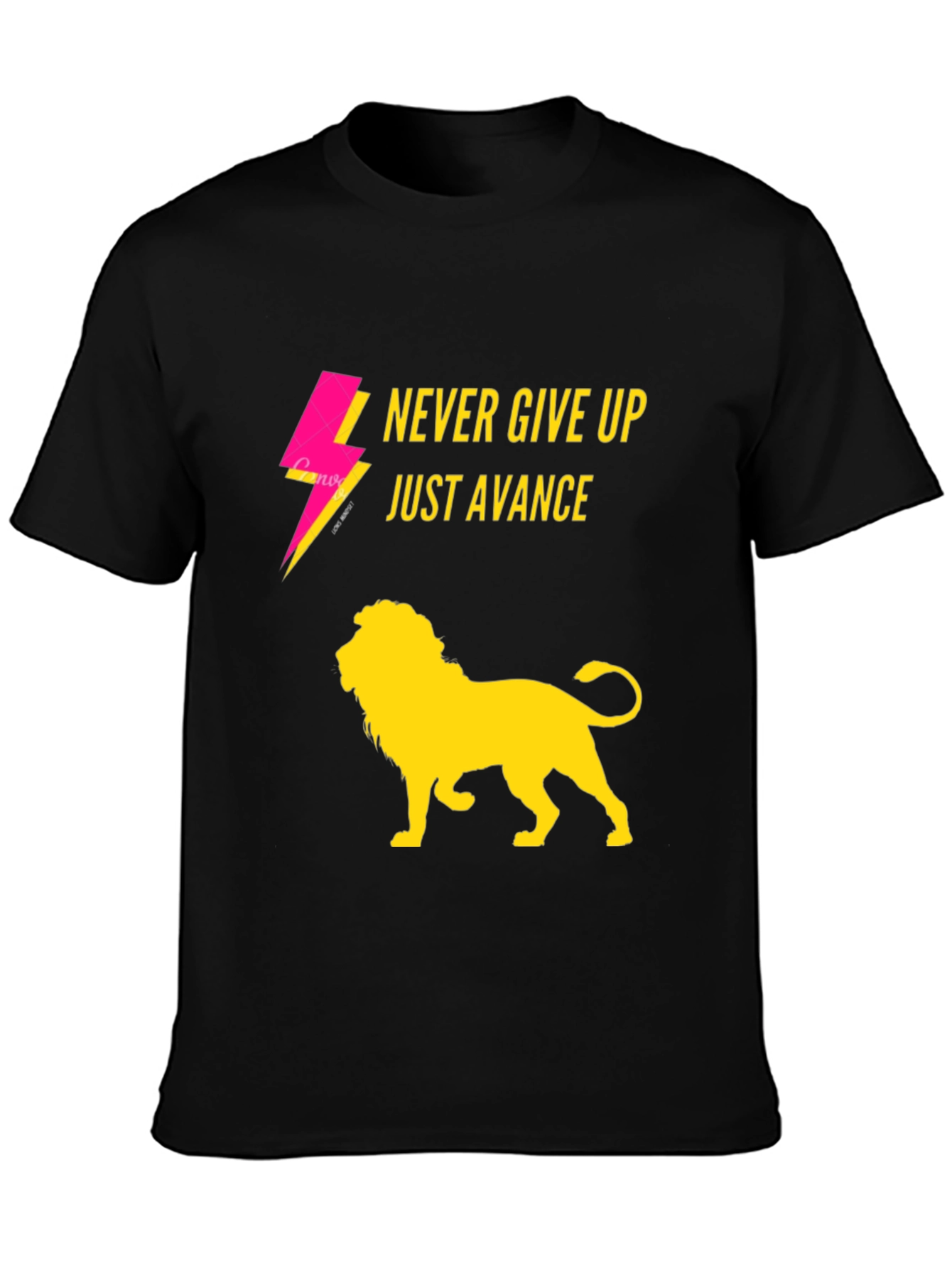 Never Give Up Lion Graphic T-Shirt