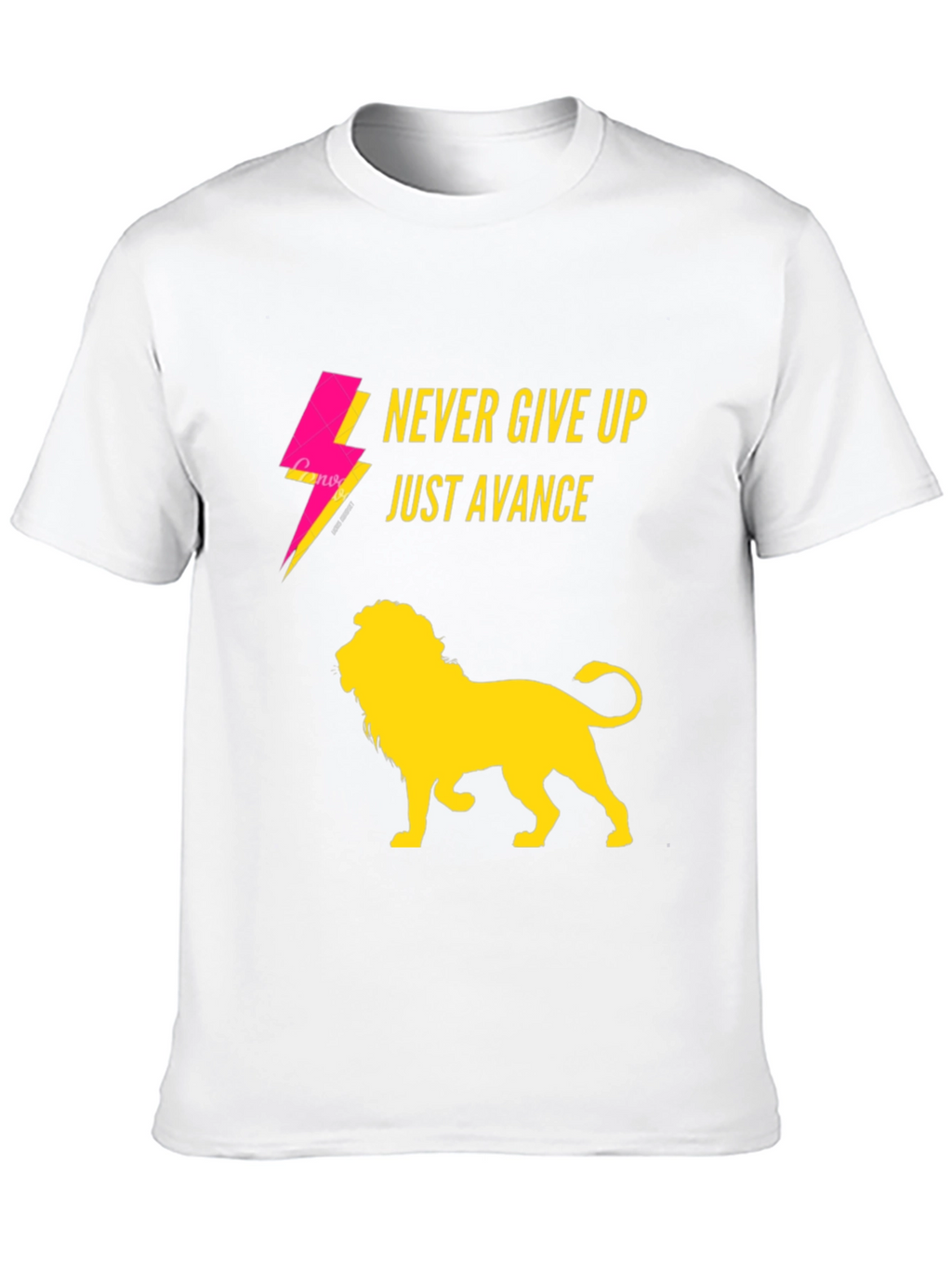 Never Give Up Lion Graphic T-Shirt