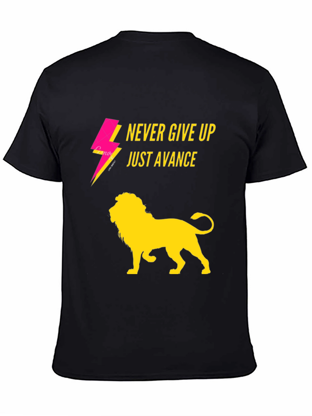 Never Give Up Lion Graphic T-Shirt