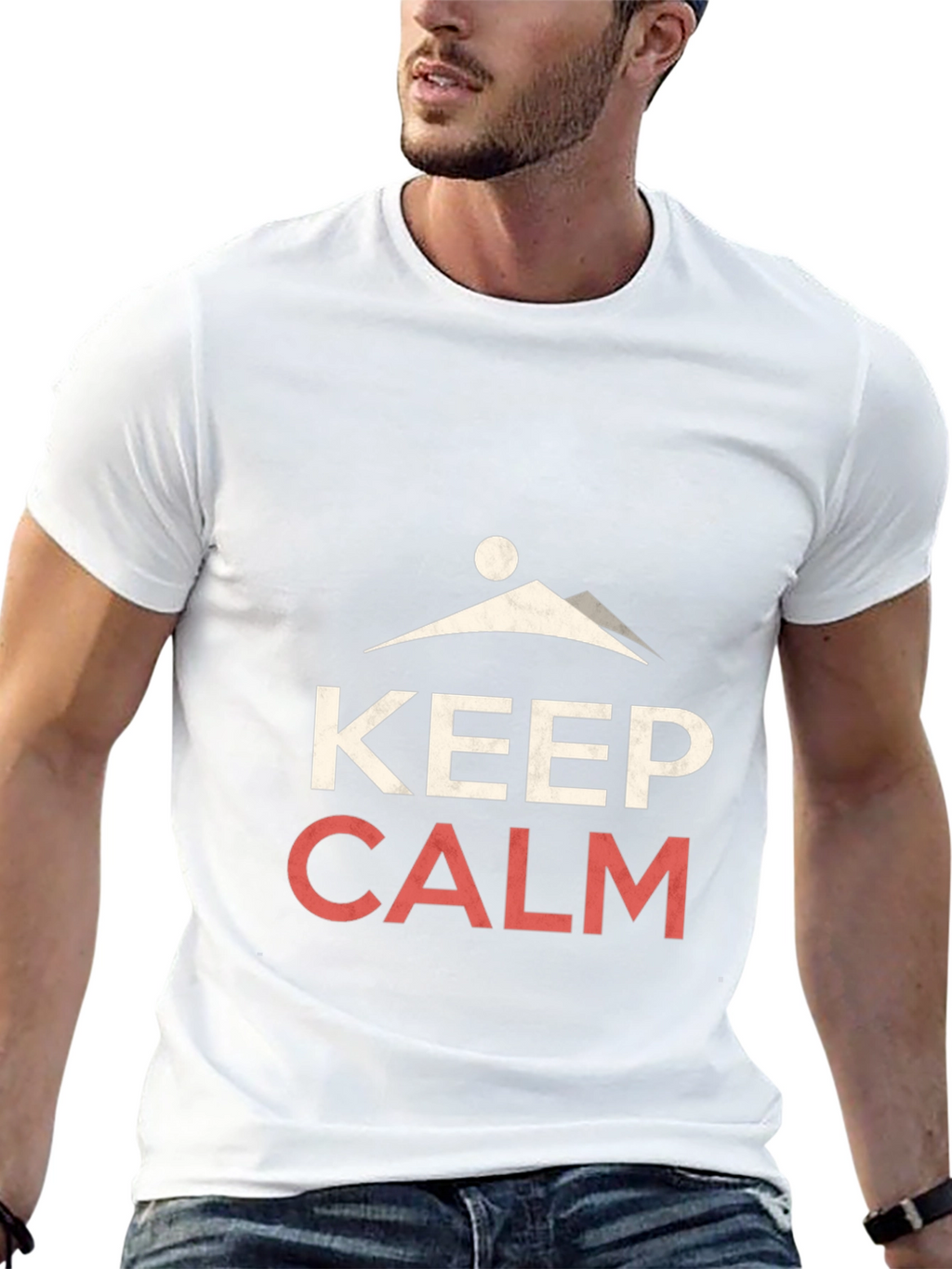Keep Calm Mountain Graphic Tee - Black