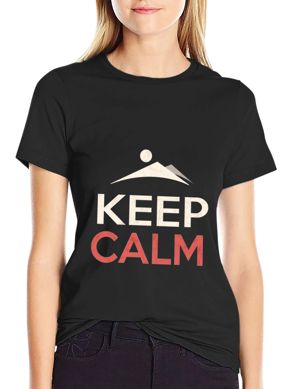 Keep Calm Mountain Graphic Tee - Black
