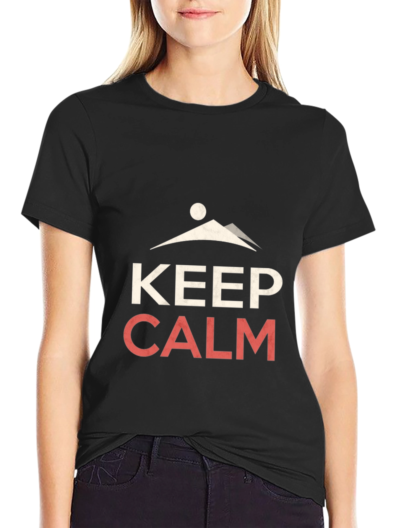 Keep Calm Mountain Graphic Tee - Black