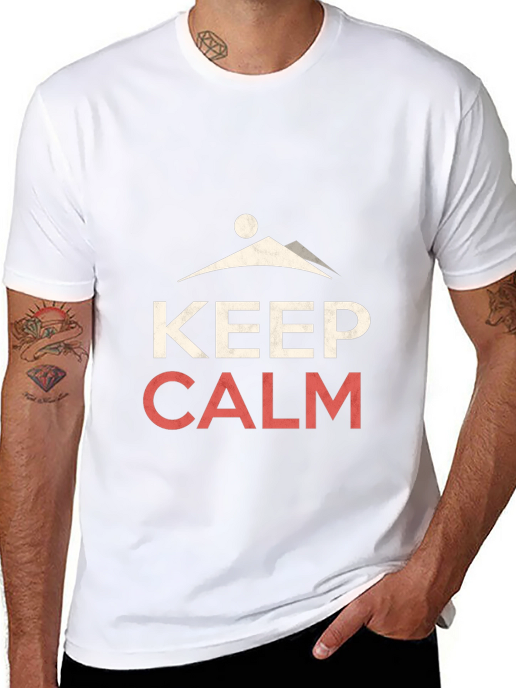 Keep Calm Mountain Graphic Tee - Black