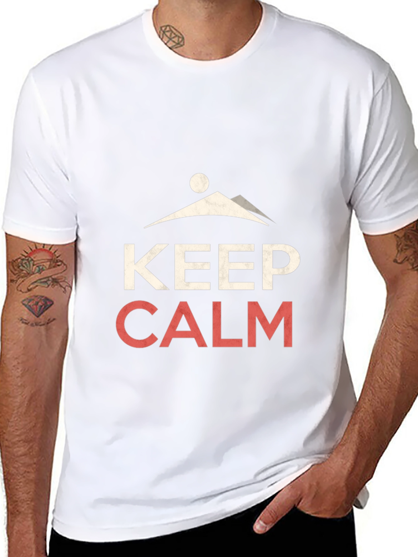 Keep Calm Mountain Graphic Tee - Black