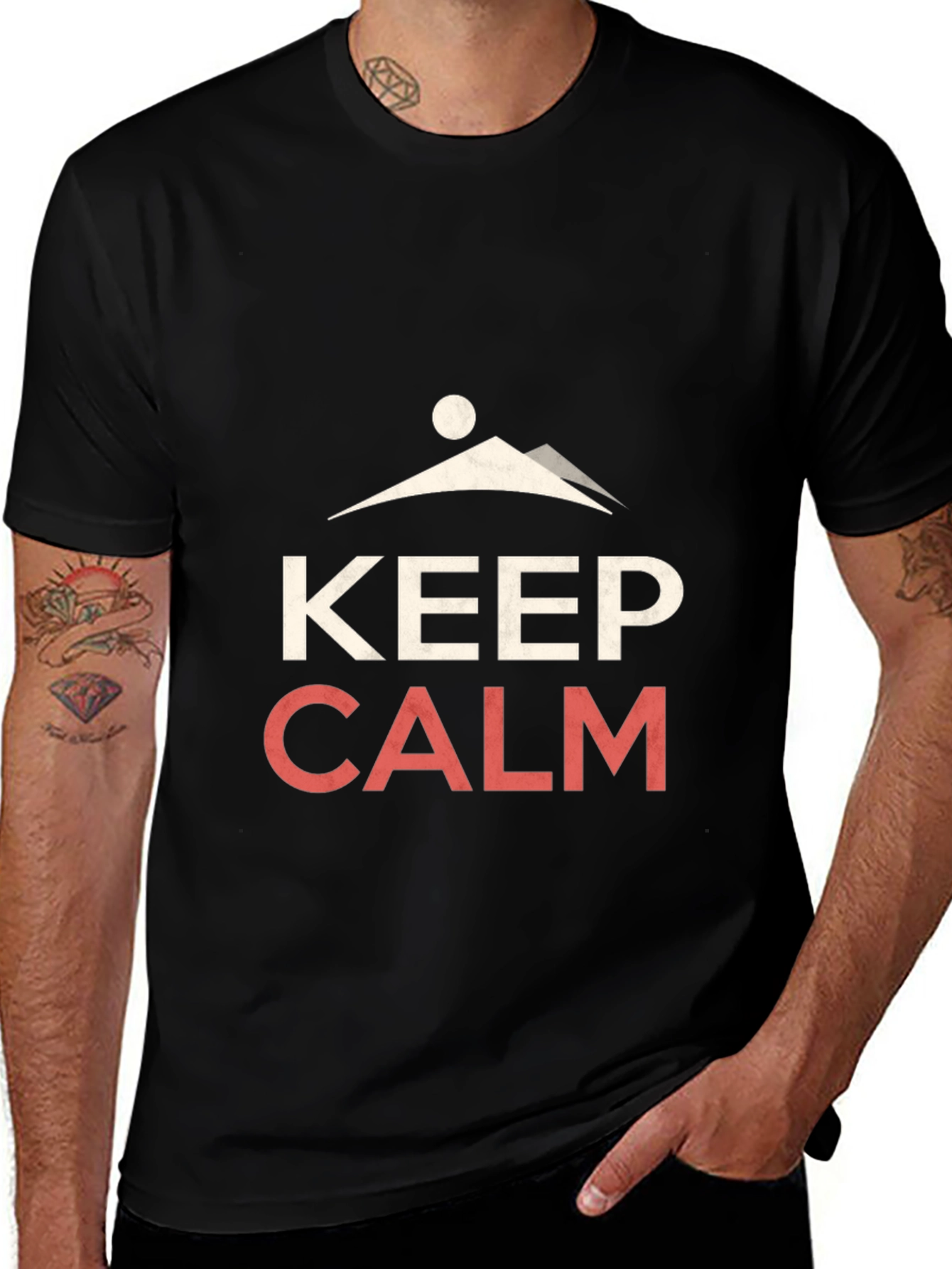 Keep Calm Mountain Graphic Tee - Black