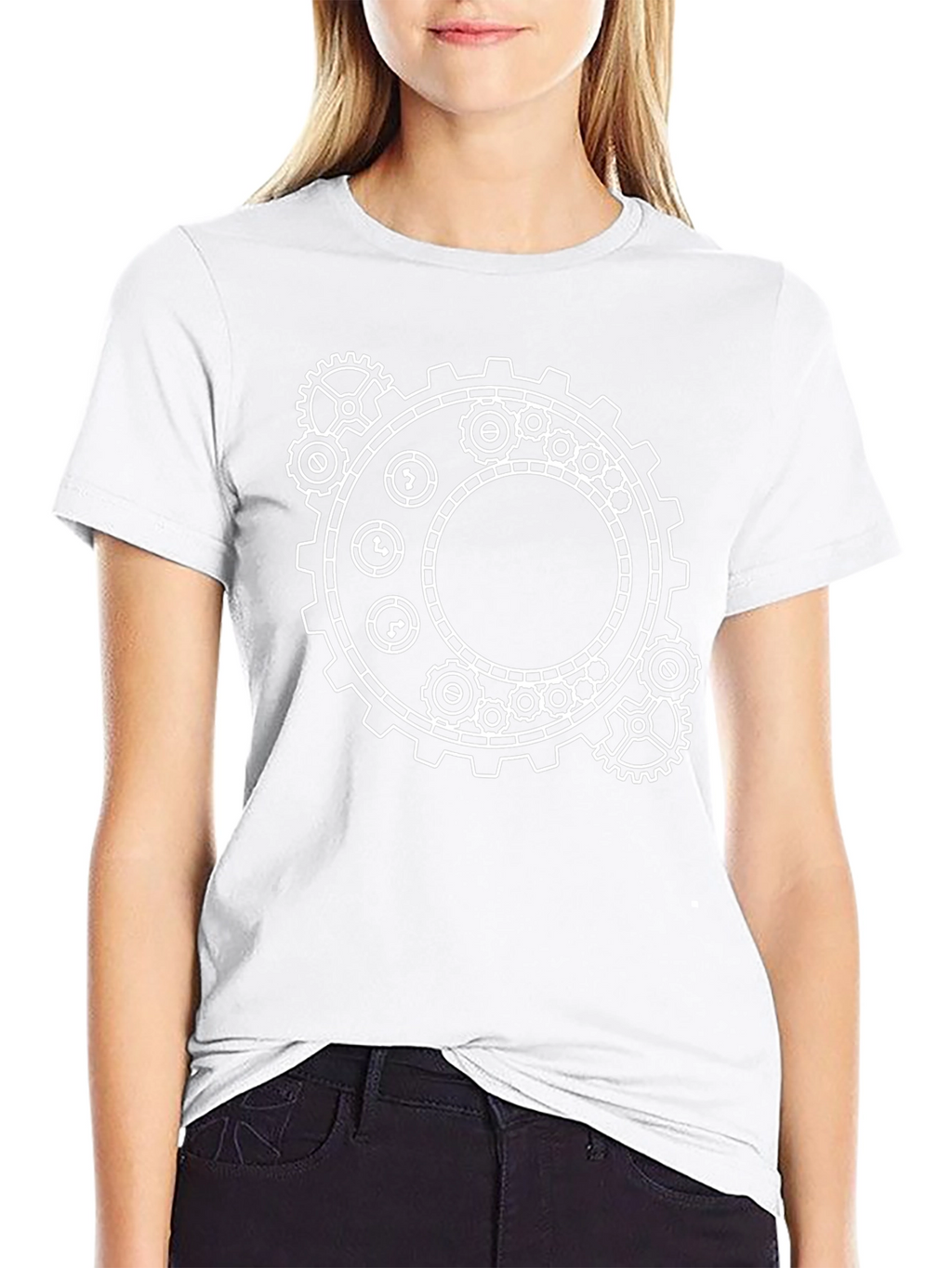Steampunk Gear Graphic T-Shirt - Black Cotton Tee