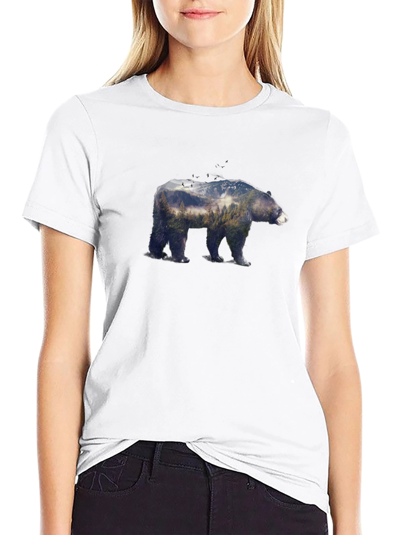 Bear Forest Graphic Tee - Nature Inspired Design
