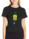 Speaker Spray Paint Style Black T-Shirt