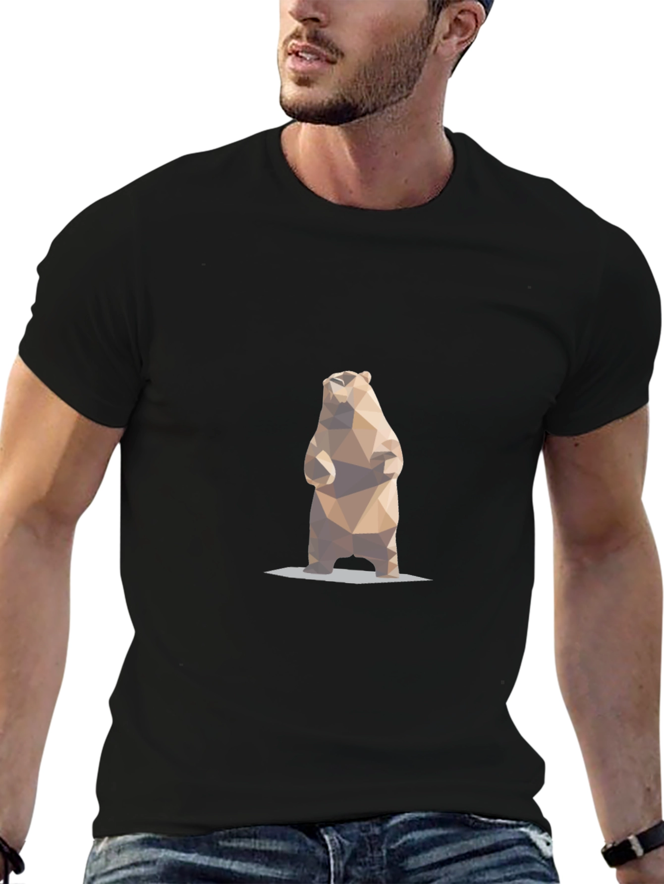 Geometric Bear Graphic T-Shirt