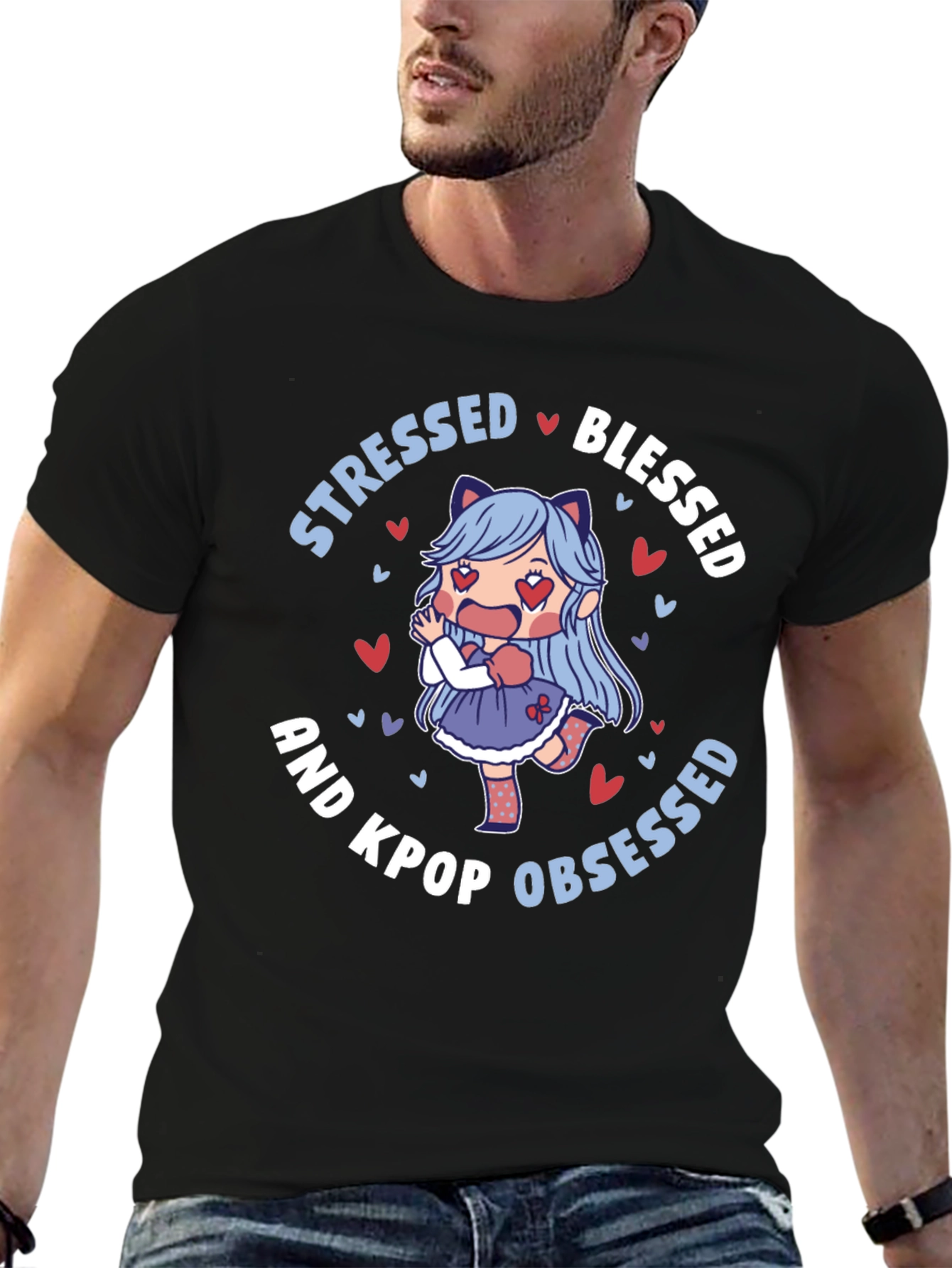 Stressed Blessed Kpop Obsessed T-Shirt