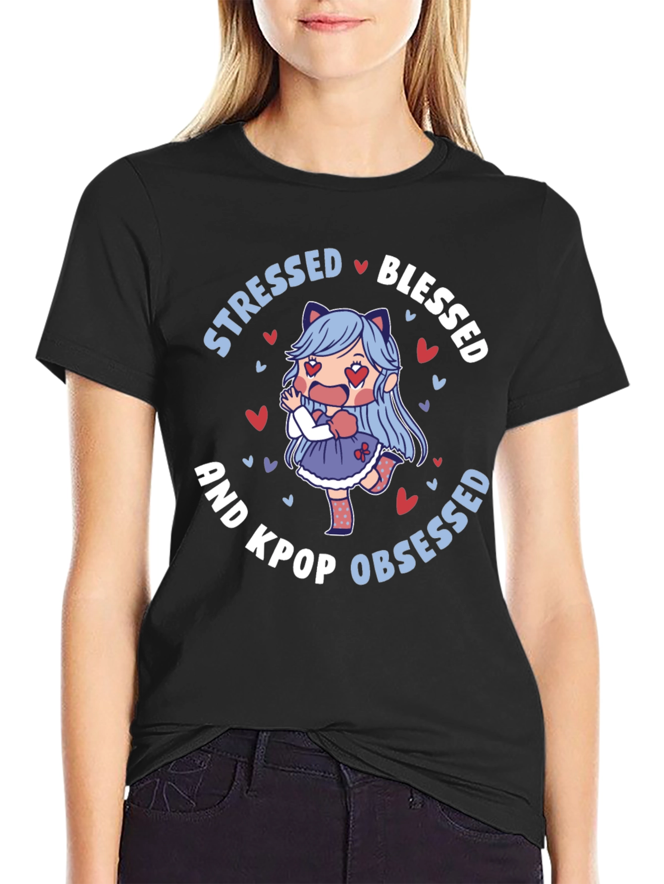 Stressed Blessed Kpop Obsessed T-Shirt