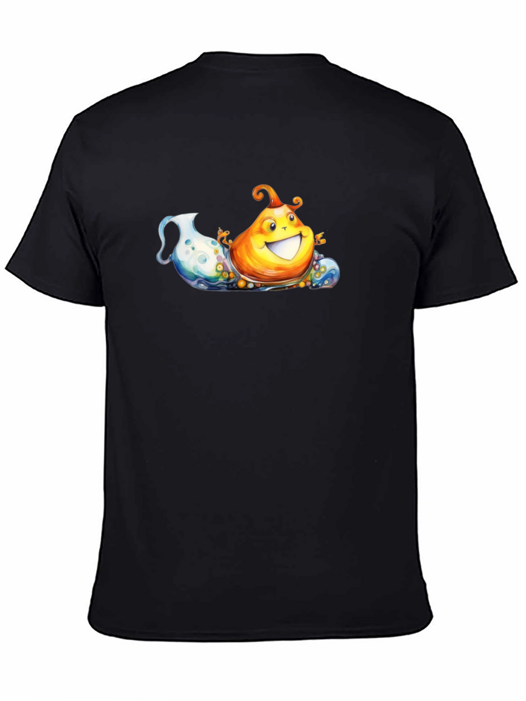 Fun Cartoon Pear on Black Tee