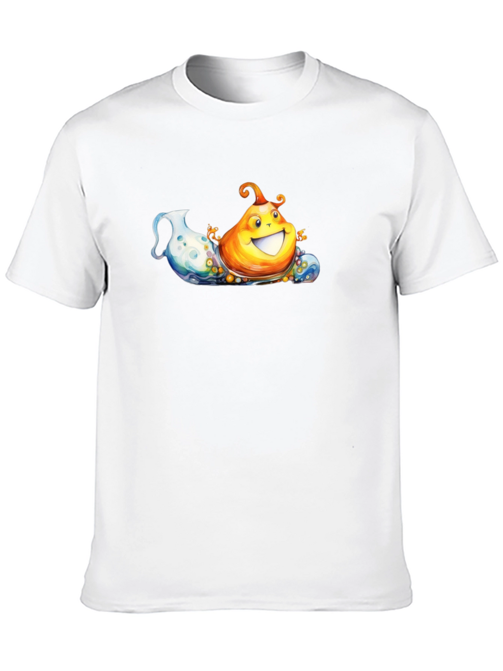 Fun Cartoon Pear on Black Tee