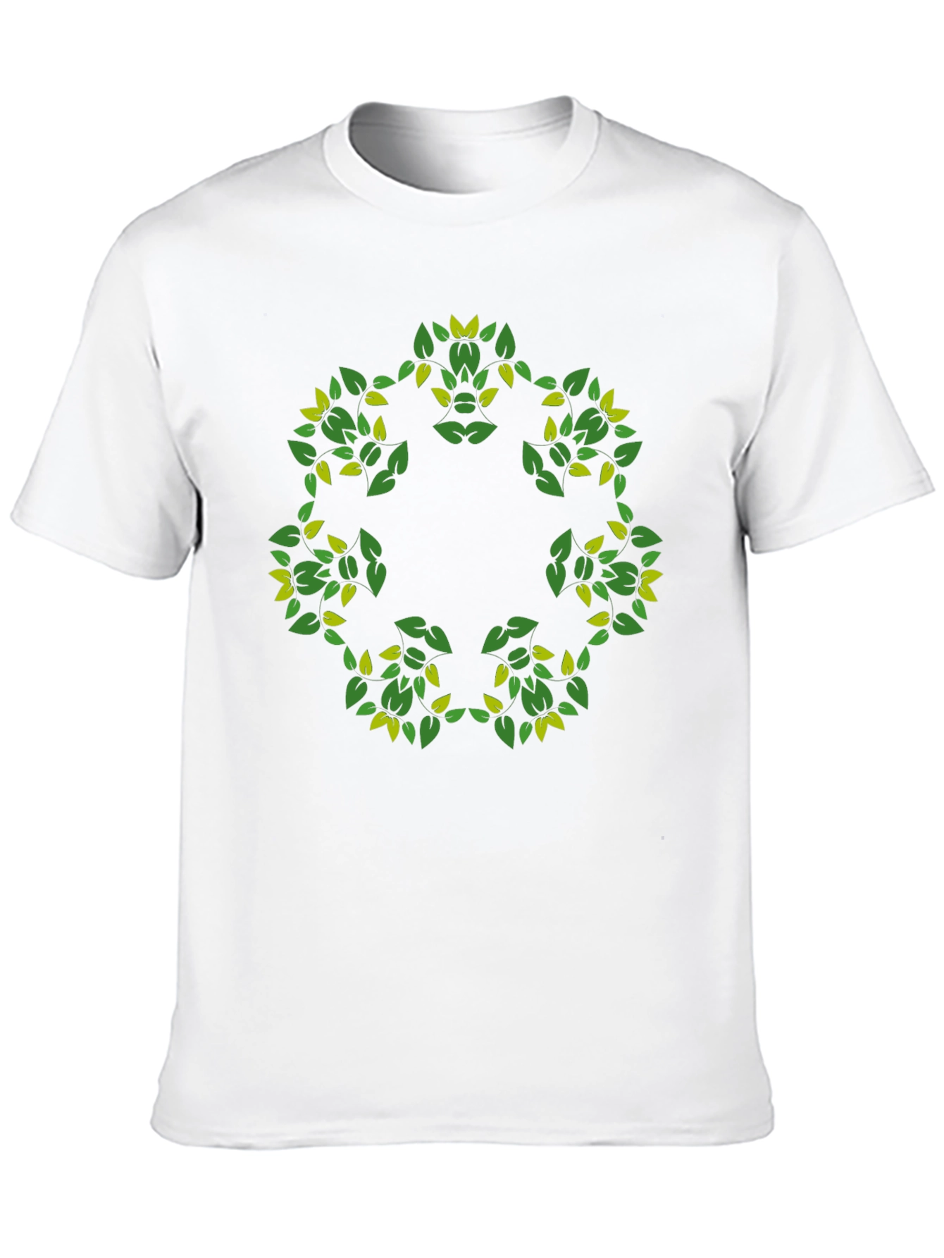 Nature Leaf Mandala Graphic Black T-Shirt