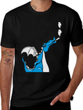 Smoking Dragon Graphic Tee - Cool Cartoon Dragon T-Shirt