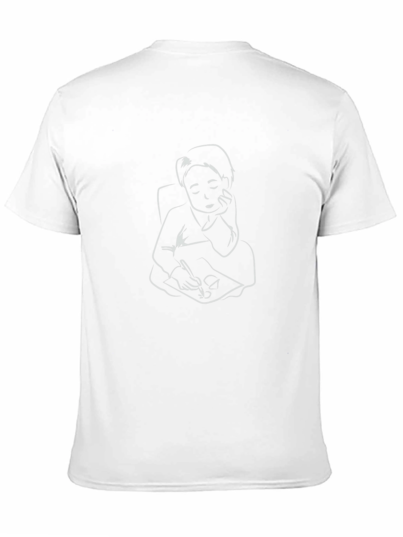 Contemplative Writer Graphic T-Shirt